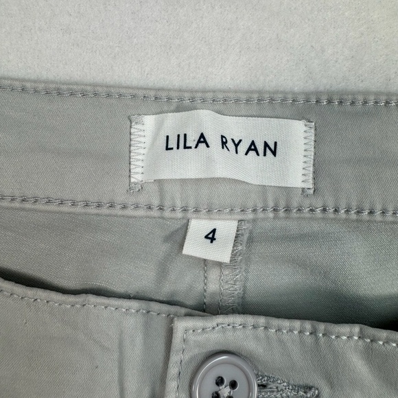 Lila Ryan Mid Rise Tapered Trouser Pant Womens Sz 4 Gray Violet Straight Leg NWT - Picture 5 of 14